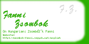 fanni zsombok business card